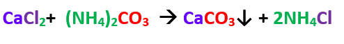 تفاعل كلوريد الكالسيوم مع كربونات الأمونيوم