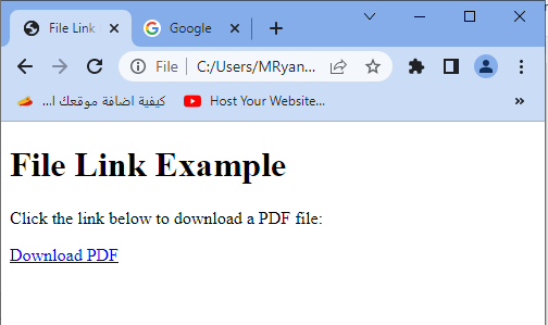 html link download