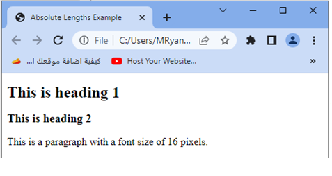 css font size absolute value