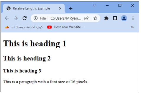 css font size relative length