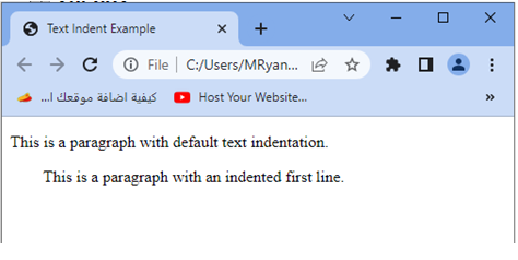 css text indent property