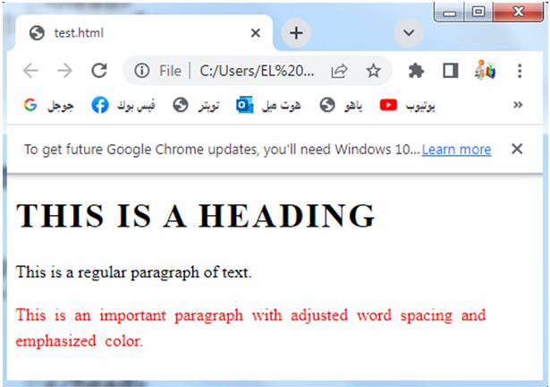 css text spacing 10