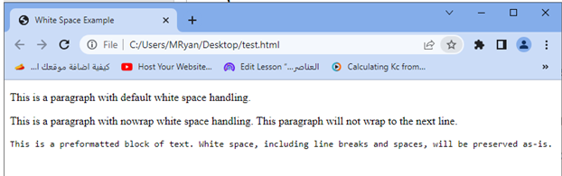 css white space property