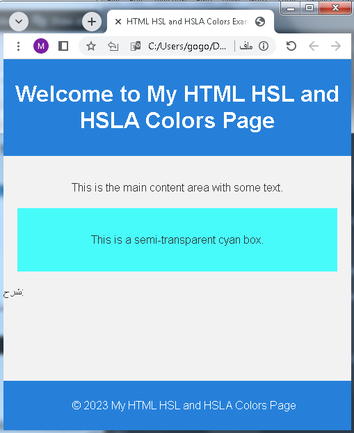 HTMl HSL and HSLA colors