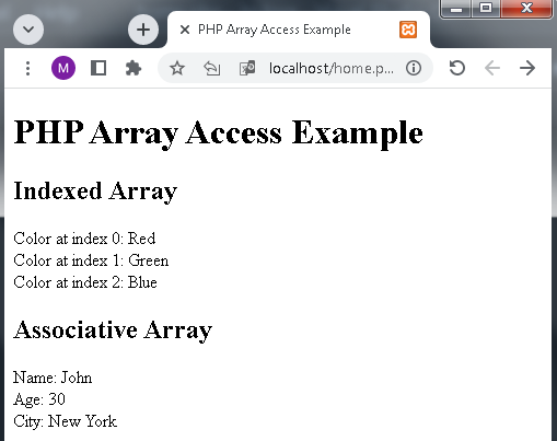 PHP Array Access Example