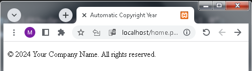 PHP Automatic Copyright Year