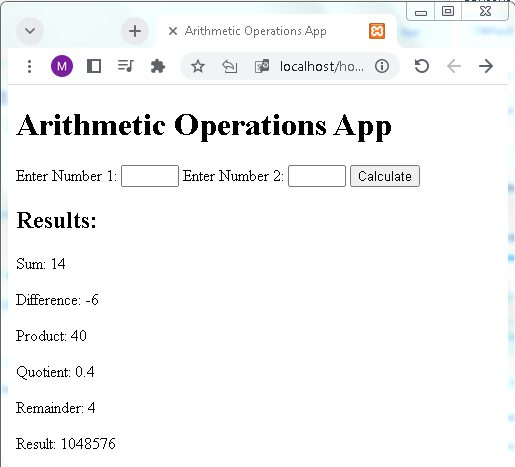 php arithmetic operators