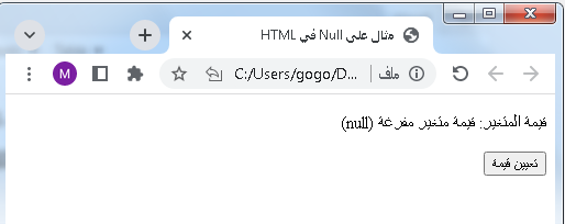 متغير فارغ في جافاسكريبت