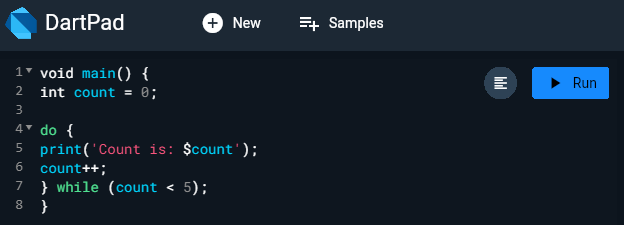 Dart Do while loop